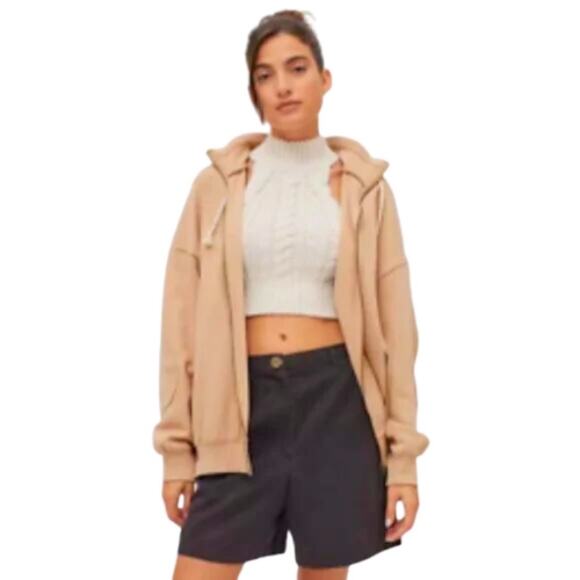 URBAN OUTFITTERS BDG Porter Zip-Up Sweatshirt Jacket, Sand / Sable, M, NWT! - Picture 7 of 11